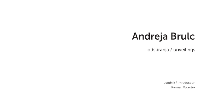 Andreja Brulc • Odstiranja/Unveilings image